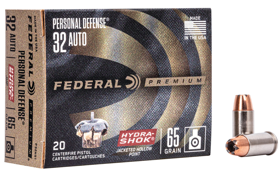 Federal P40HS2 Premium Personal Defense 40 S&W 155 gr Hydra-Shok Jacketed Hollow Point 20 Per Box/25 Cs