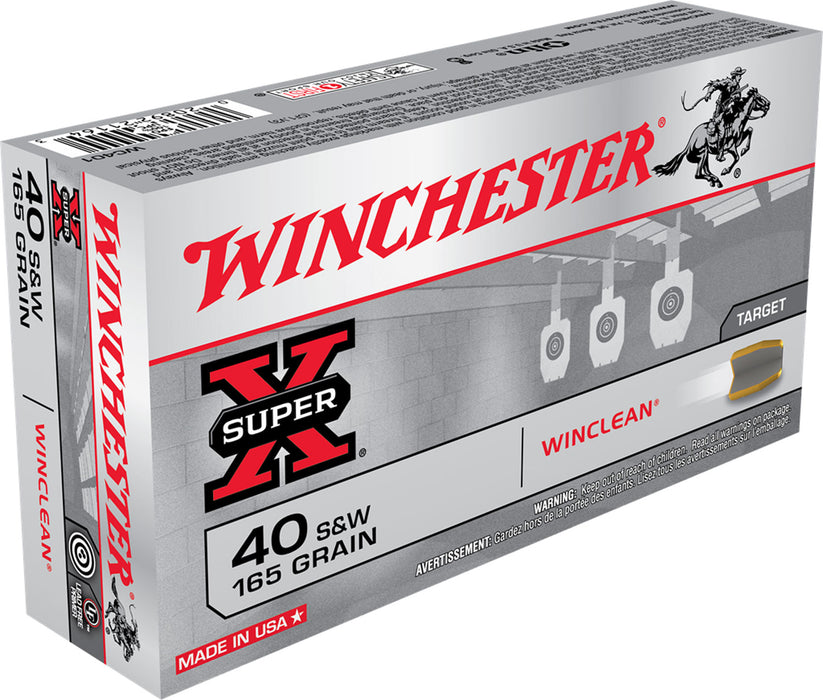 Winchester Ammo WC401 Super-X  40 S&W 165 gr Winclean Brass Enclosed Base 50 Bx/10 Cs