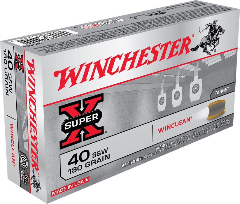 Winchester Ammo WC402 Super-X  40 S&W 180 gr Winclean Brass Enclosed Base 50 Bx/10 Cs