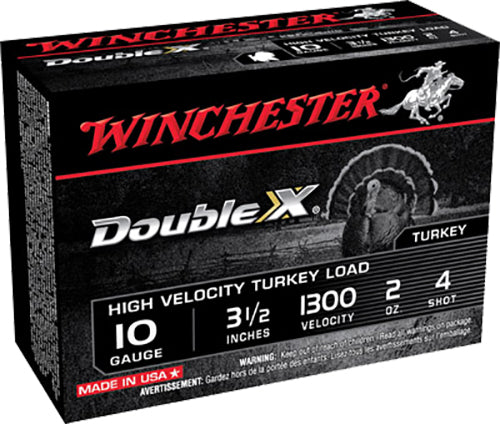 Winchester Ammo STH104 Double X High Velocity Turkey 10 Gauge 3.50" 2 oz 1300 fps 4 Shot 10 Bx/10 Cs