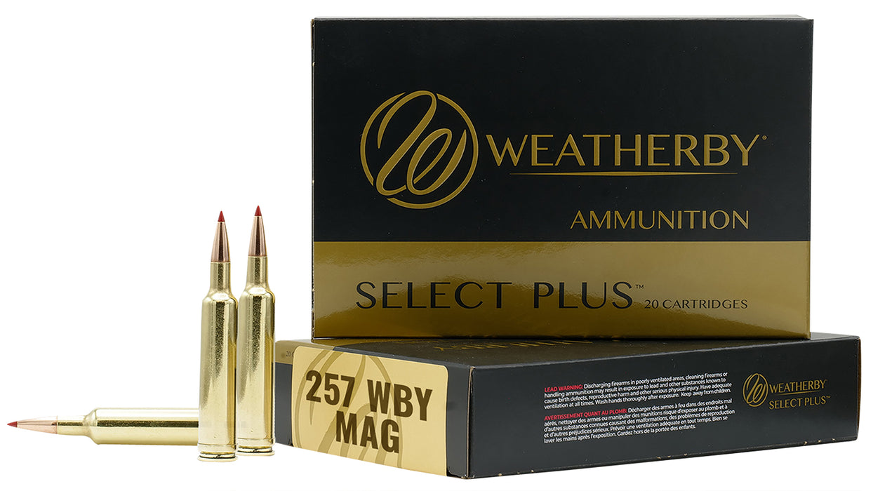 Weatherby N257120PT Select Plus  257 Wthby Mag 120 gr 3305 fps Nosler Spitzer Partition (SPT) 20 Bx/10 Cs