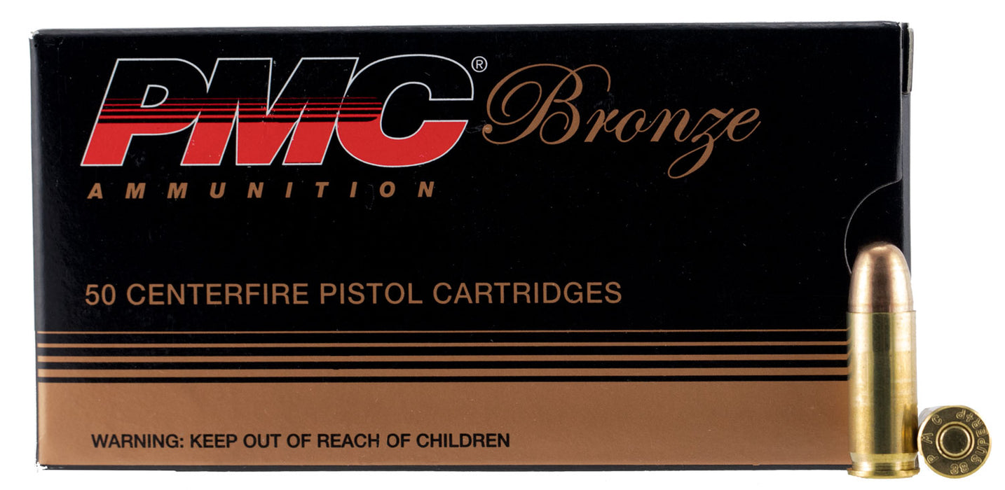 PMC 38SA Bronze  38 Super +P 130 gr 1100 fps Full Metal Jacket (FMJ) 50 Bx/20 Cs