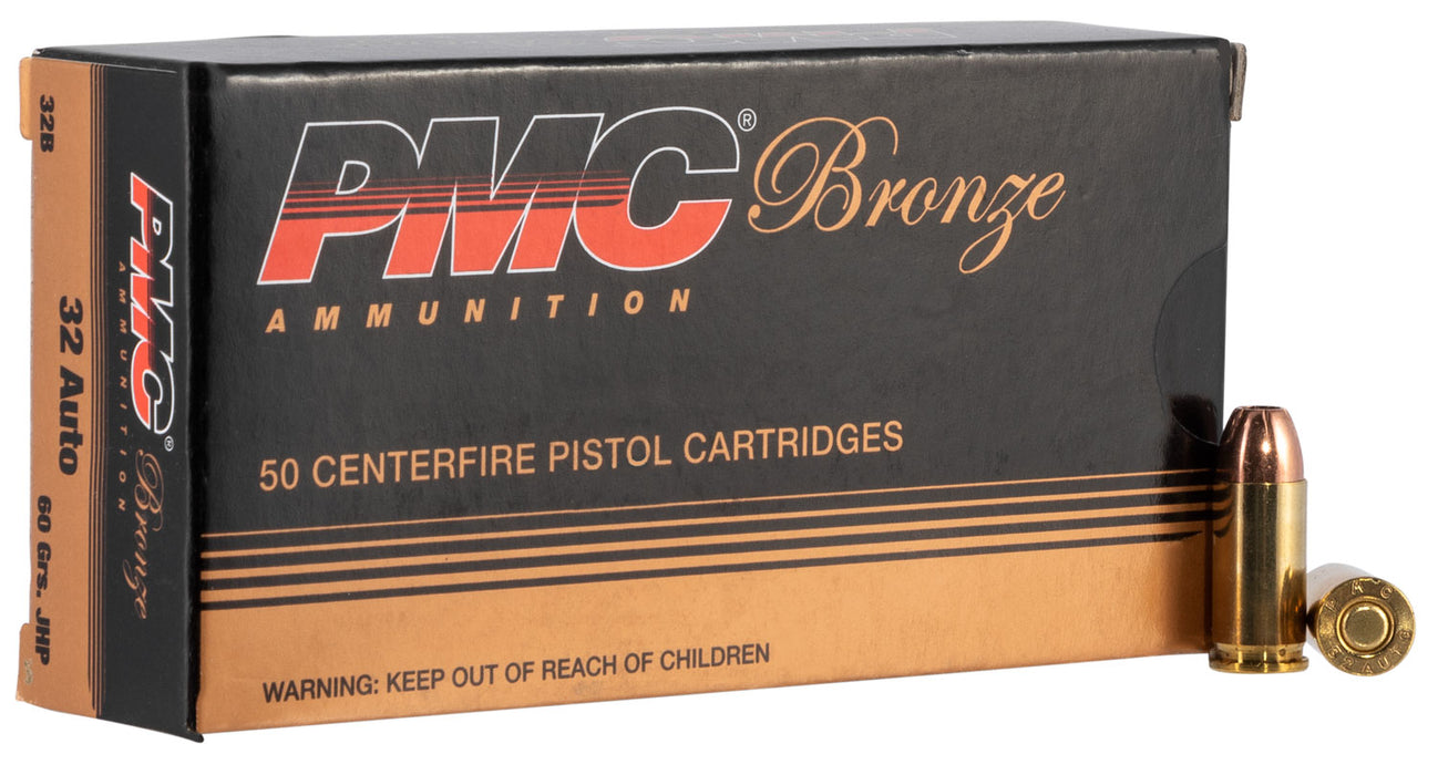 PMC 32B Bronze Target 32 ACP 60 gr Jacketed Hollow Point (JHP) 50 Per Box/ 20 Cs