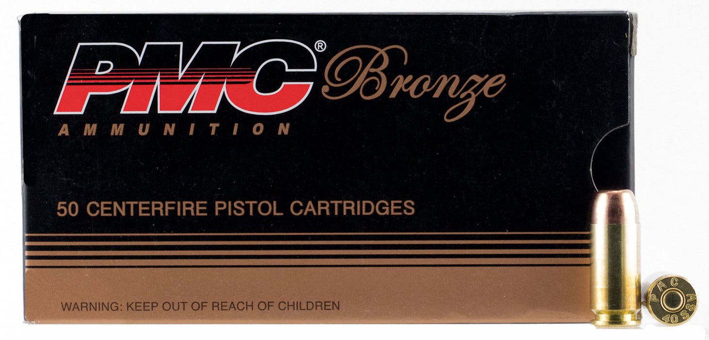 PMC 40E Bronze  40 S&W 180 gr 985 fps Full Metal Jacket Flat Point (FMJFP) 50 Bx/20 Cs