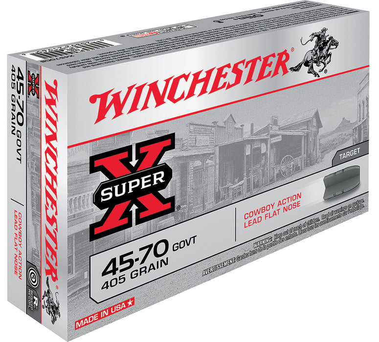 Winchester Ammo X4570CB Super X Cowboy Action 45-70 Gov 405 gr 1150 fps Lead Flat Nose (LFN) 20 Bx/10 Cs