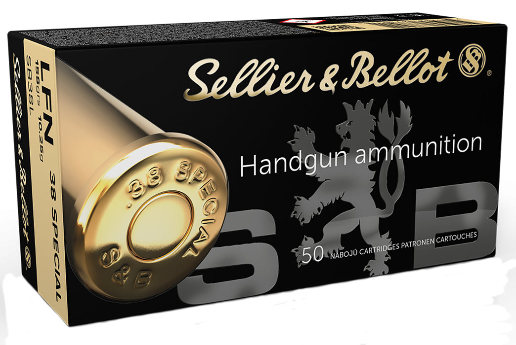 Sellier & Bellot SB38L Handgun  38 Special 158 gr 938 fps Lead Flat Nose (LFN) 50 Bx/20 Cs