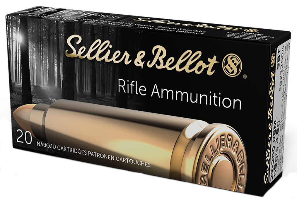 Sellier & Bellot SB22250A Rifle  22-250 Rem 55 gr Sierra GameKing Boat-Tail Soft Point (BTSP) 20 Bx/ 25 Cs