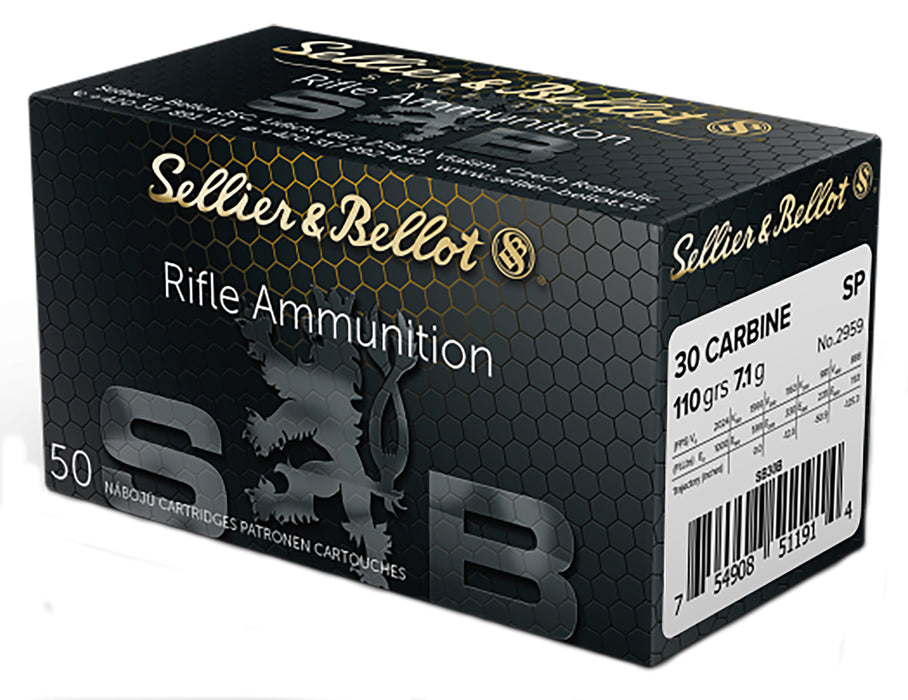 Sellier & Bellot SB30B Rifle  30 Carbine 110 gr 2024 fps Soft Point (SP) 50 Bx/20 Cs