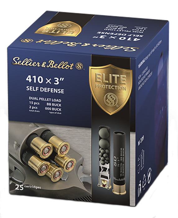 Sellier & Bellot SB410SDB Self Defense  410 Gauge 3" 15 Pellets 987 fps 000 Buck Shot 25 Bx/20 Cs