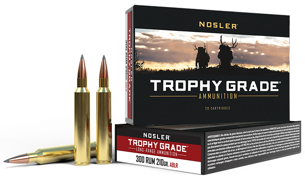 Nosler 60129 Trophy Grade Long-Range  300 RUM 210 gr 2920 fps Nosler Spitzer AccuBond-Long Range (SABLR) 20 Bx/10 Cs