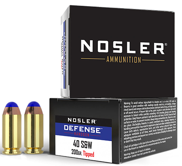 Nosler 39515 Defense  40 S&W 200 gr 900 fps Bonded Performance Tipped (BPT) 20 Bx/10 Cs