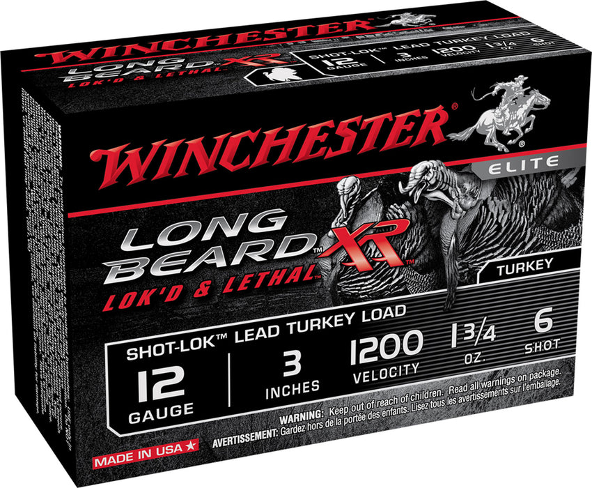 Winchester Ammo STLB1236 Long Beard XR Shot-Lok 12 Gauge 3" 1 3/4 oz 1200 fps 6 Shot 10 Bx/10 Cs