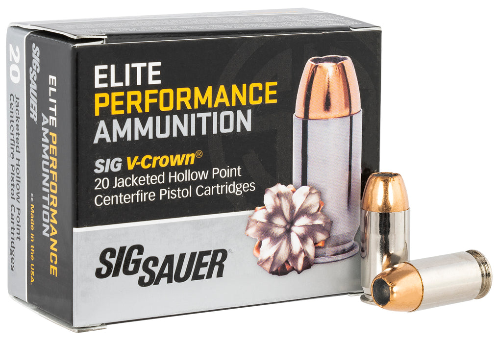 Sig Sauer E45AP120 Elite Defense  45 ACP 200 gr 918 fps V-Crown Jacketed Hollow Point (VJHP) 20 Bx/10 Cs