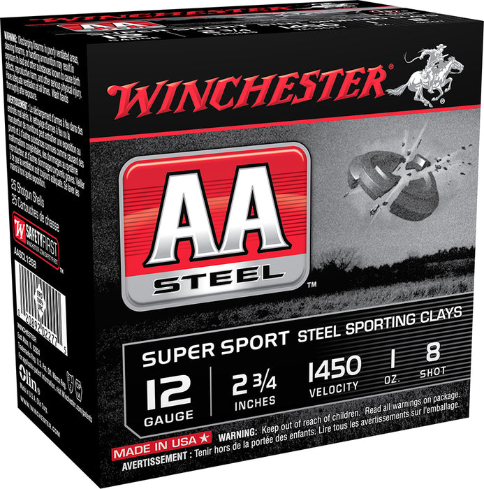 Winchester Ammo AASCL12S8 AA Super Sport Sporting Clay 12 Gauge 2.75" 1 oz 1450 fps 8 Shot 25 Bx/10 Cs