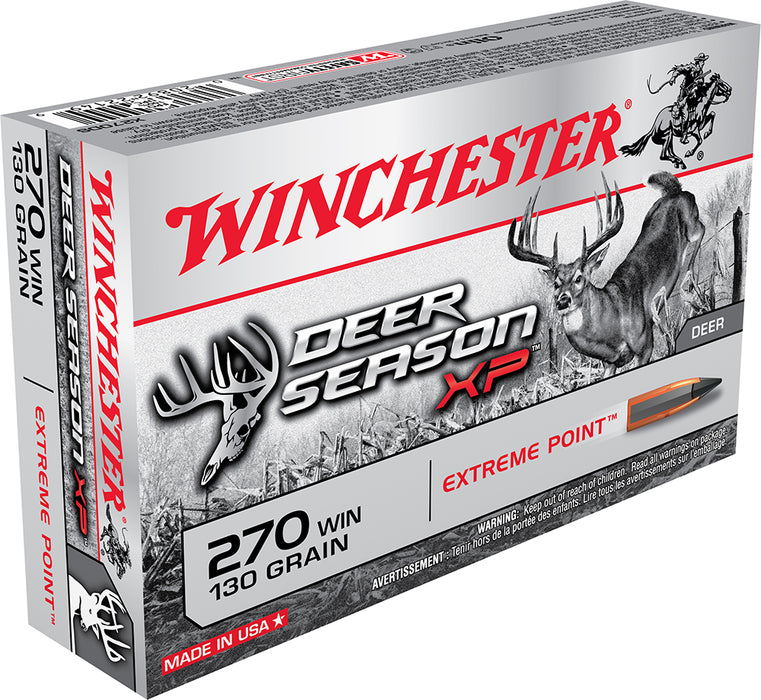 Winchester Ammo X270DS Deer Season XP  270 Win 130 gr 3060 fps Extreme Point 20 Bx/10 Cs