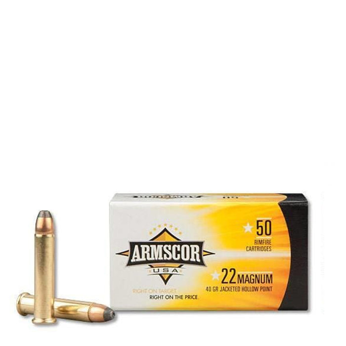 Armscor FAC22M1N USA  22 WMR 40 gr 2000 fps Jacketed Hollow Point (JHP) 50 Bx/40 Cs