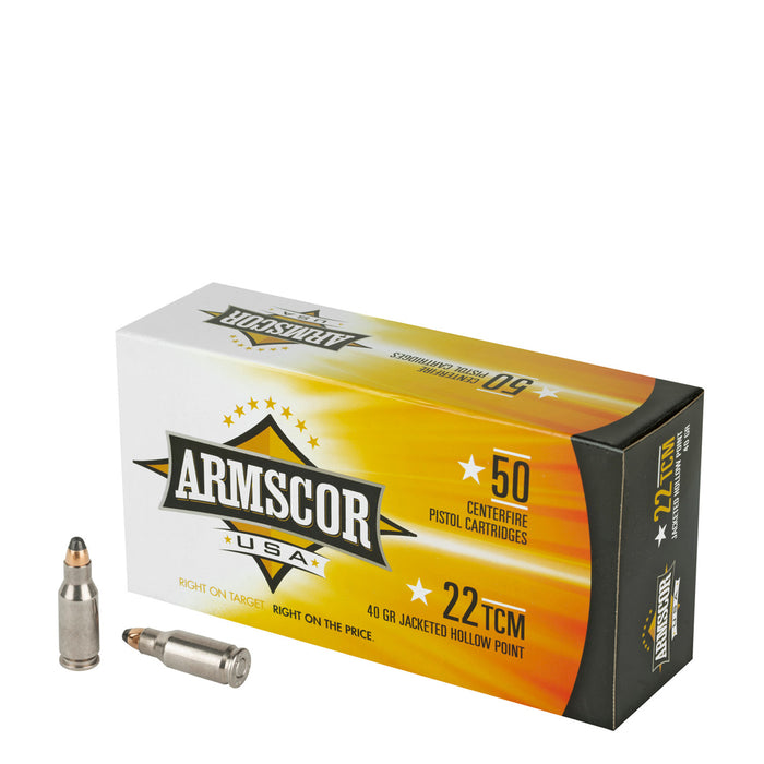 Armscor FAC22TCM1N USA  22 TCM 40 gr Jacketed Hollow Point (JHP) 50 Per Box/20 Cs