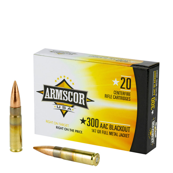 Armscor FAC300AAC1N USA 300 Blackout 147 gr Full Metal Jacket (FMJ) 20 Per Box/10 Cs