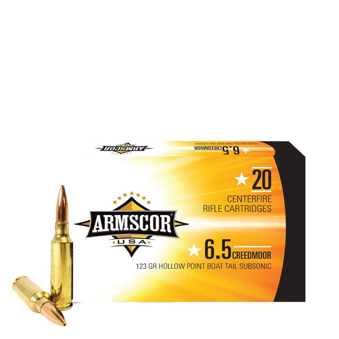 Armscor FAC65CIN USA 6.5 Creedmoor 123 gr Hollow Point Boat-Tail (HPBT) 20 Per Box/10 Cs