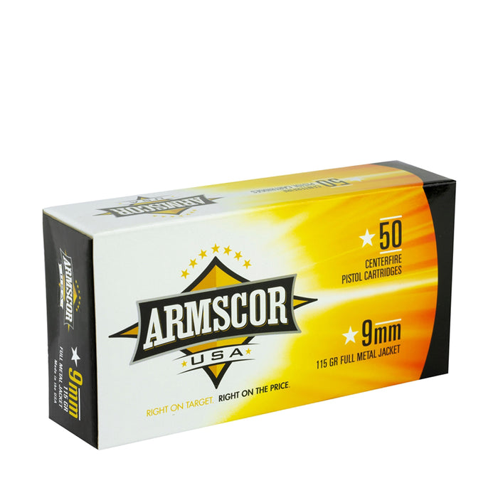 Armscor FAC92N USA 9mm Luger 115 gr Full Metal Jacket (FMJ) 50 Per Box/20 Cs