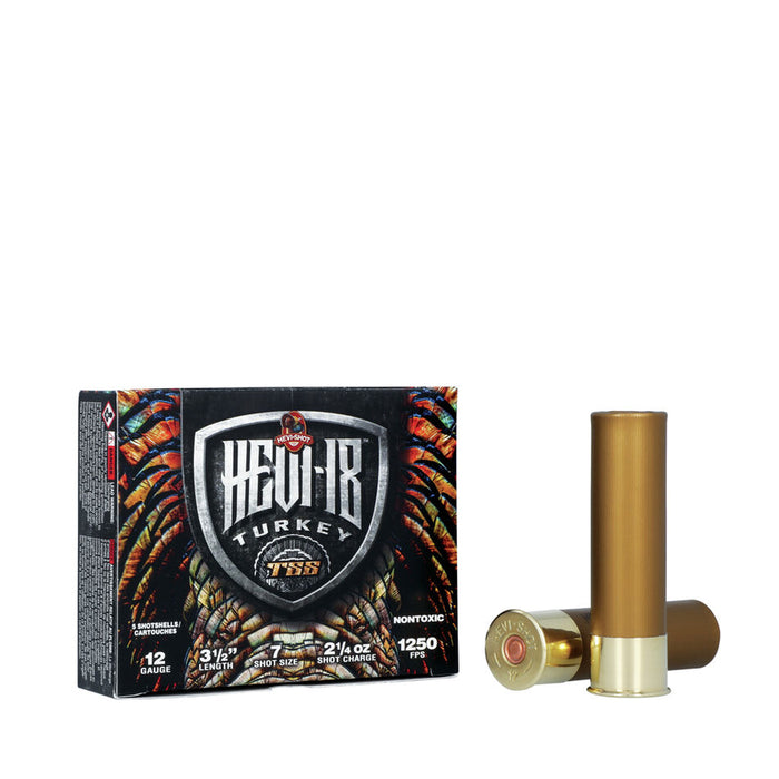 HEVI-Shot HS4507 HEVI-18 Turkey TSS 12 Gauge 3.50" 2 1/4 oz 1250 fps Tungsten 7 Shot 5 Bx/10 Cs