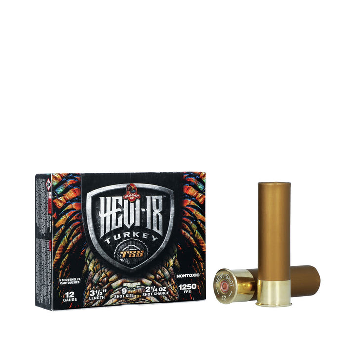 HEVI-Shot HS4509 HEVI-18 Turkey TSS 12 Gauge 3.50" 2 1/4 oz 1250 fps Tungsten 9 Shot 5 Bx/10 Cs